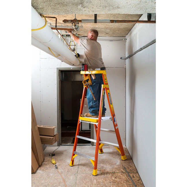 Werner 9 Foot Fiberglass Podium Ladder Type IA from Columbia Safety
