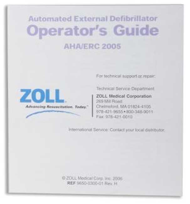 Zoll AED Guides Operator's Guide Poster from Columbia Safety