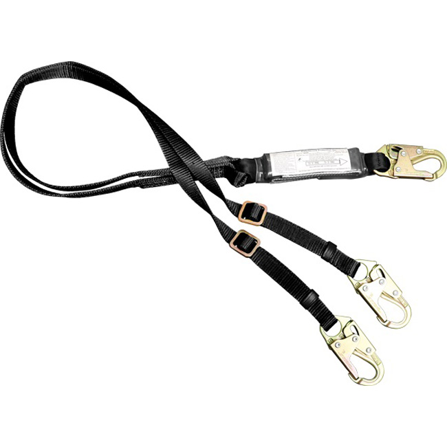 French Creek STRATOS Six Foot Dual Adjustable Shock Absorbing Lanyard with Locking Snap Hooks from Columbia Safety