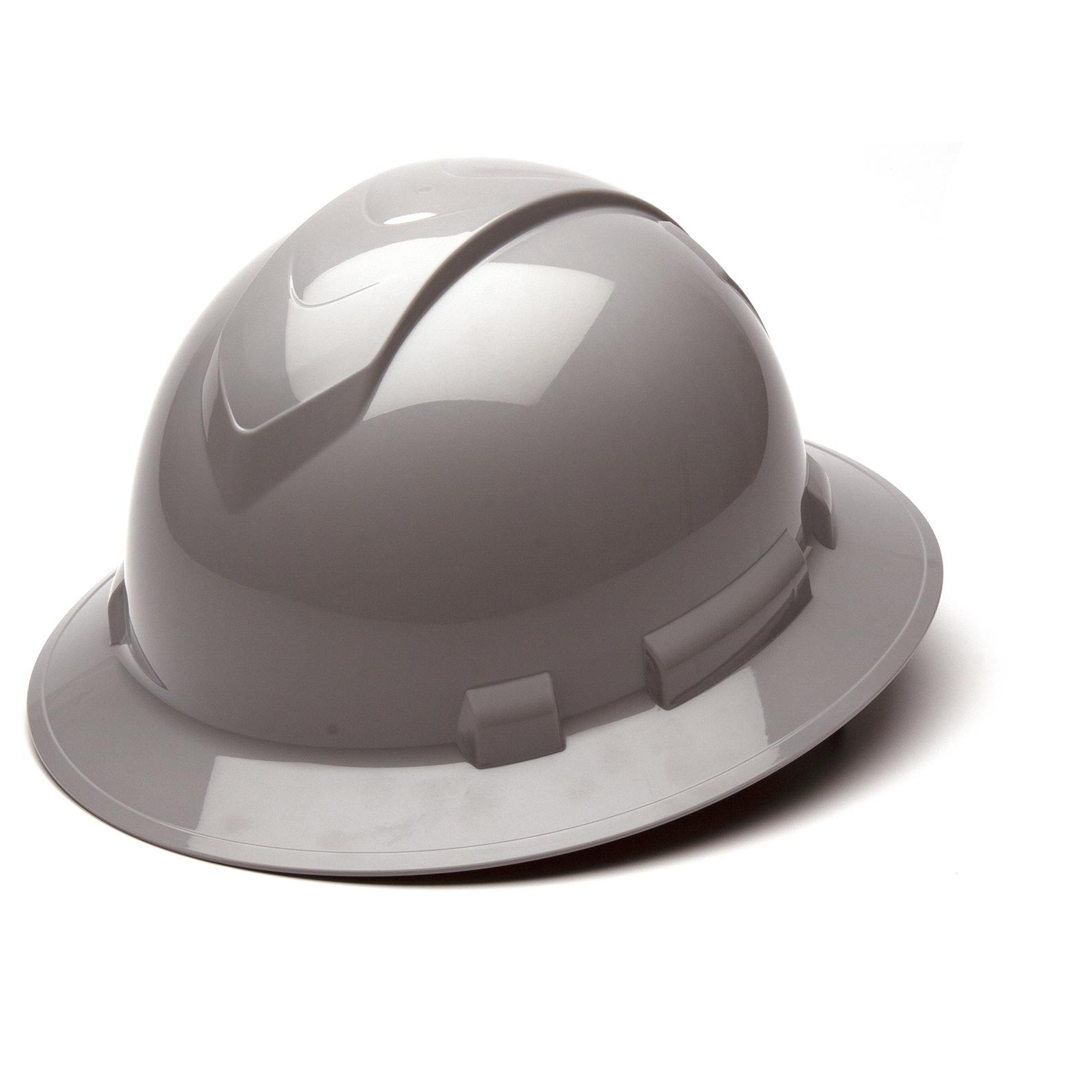 Pyramex Ridgeline Full Brim Hard Hat with 4 Point Ratchet Suspension from Columbia Safety