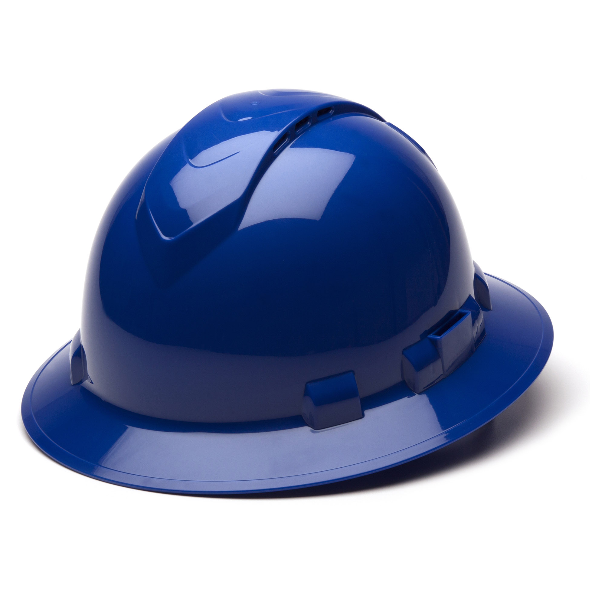 Pyramex Ridgeline Vented Full Brim Hard Hat with 4 Point Ratchet Suspension from Columbia Safety