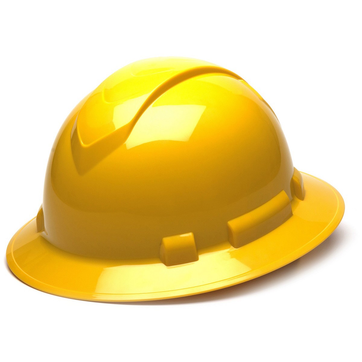 Pyramex Ridgeline Full Brim Hard Hat with 6 Point Ratchet Suspension from Columbia Safety