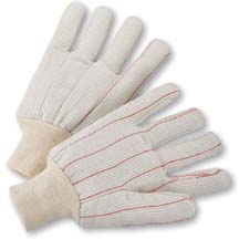 WestChester Cotton Corded Double Palm White Knit Wrist Gloves (L) from Columbia Safety