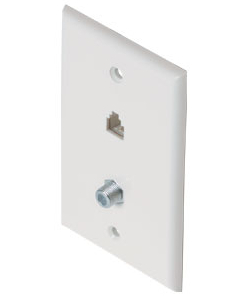 CTS Wall Plate Barrel & RJ11 White from Columbia Safety
