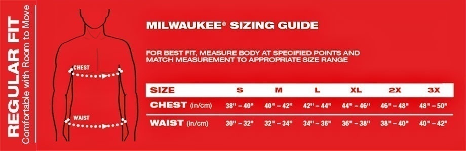Milwaukee Heated Hoodie Size Chart